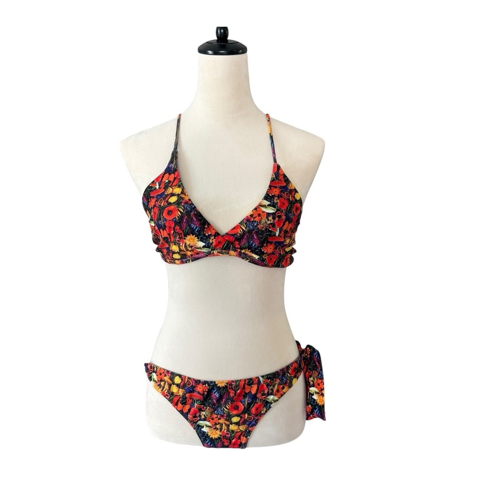 Muzungu Sisters Bikini Set‎ Tropical Flowers Mushrooms Butterflies Size M/L